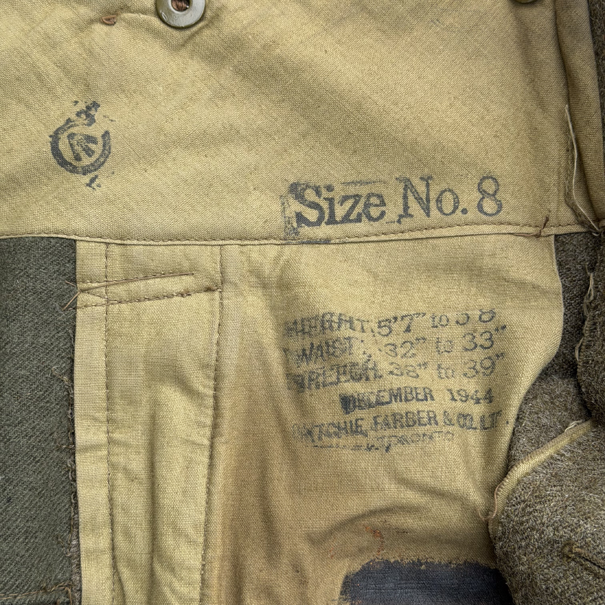 WW2 Canadian Army Battle Dress Trousers Size 8 1944