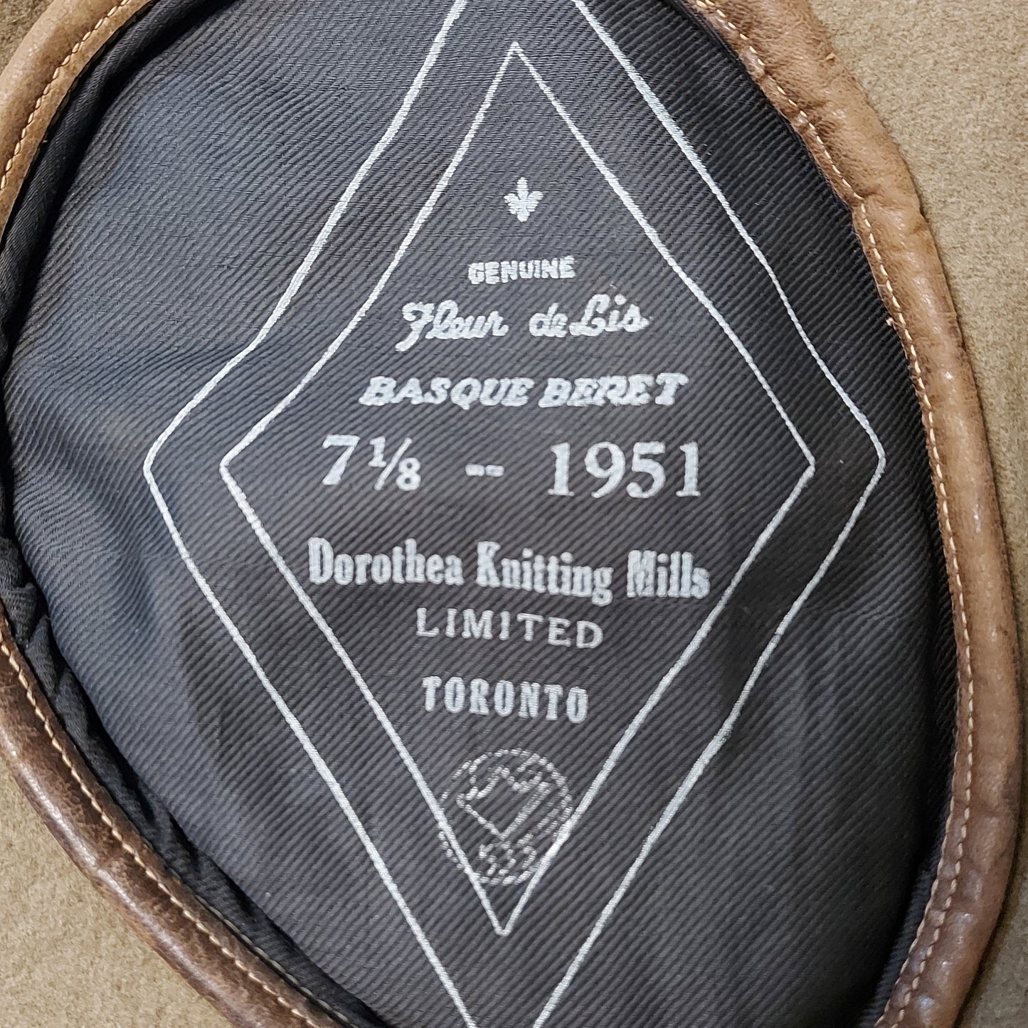 Post-WW2 Canadian Army Korean War Black Knaki Beret 1951