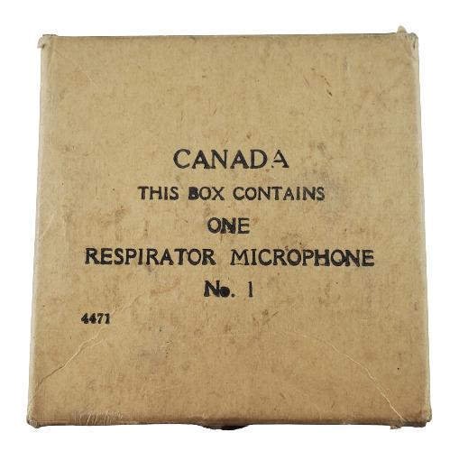 WW2 Canadian Gas Mask Respirator Microphone In Box NOS New Old Stock