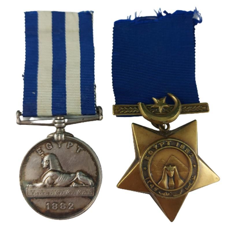 Pre-WW1 British 1882 Egypt Khedives Star Medal Pair London Division Royal Artillery