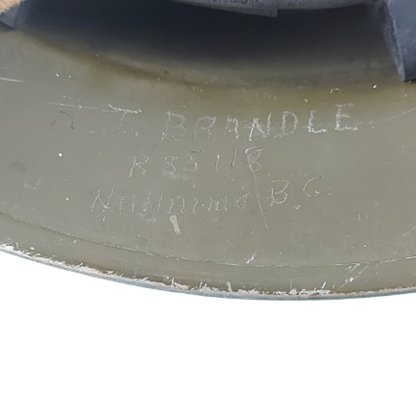 WW2 Canadian Mk.II Combat Helmet Named With Service Number 1943 RCAF Royal Canadian Air Force