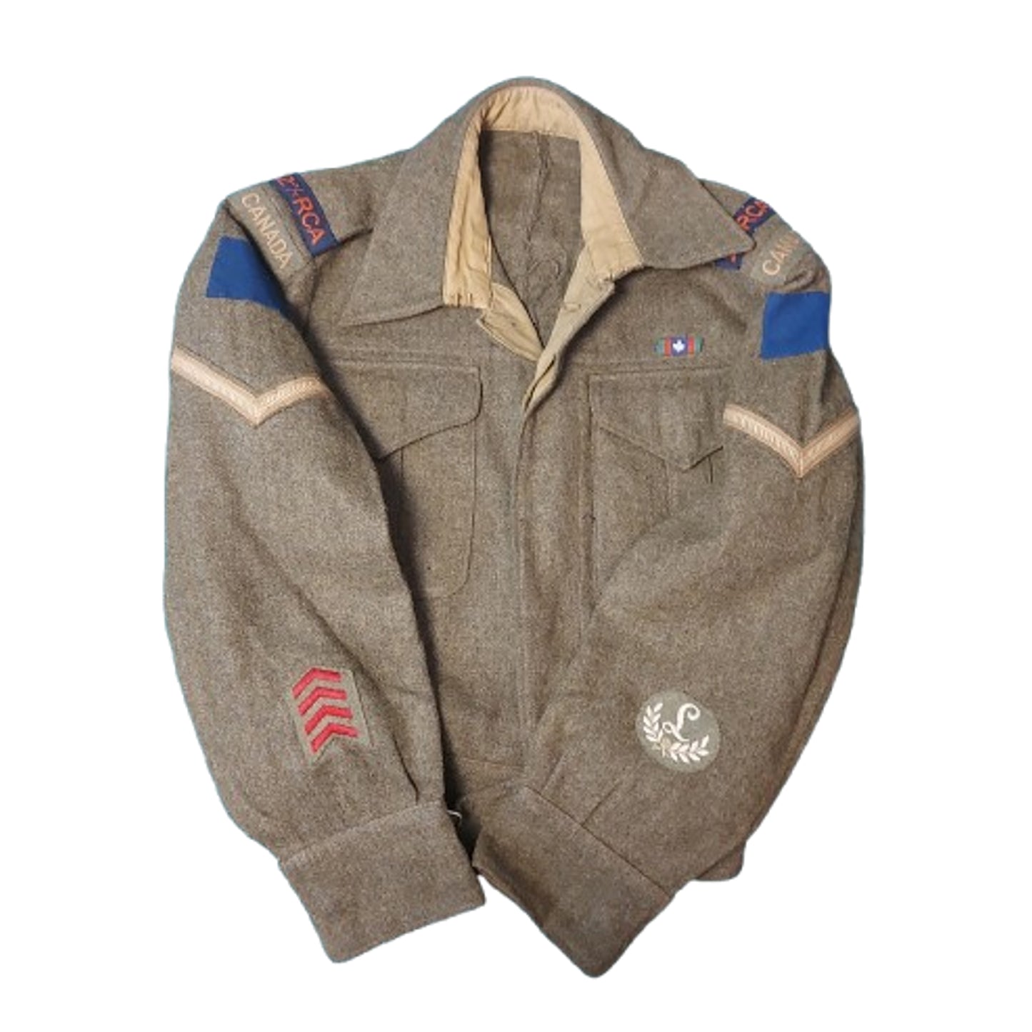 WW2 Canadian Named 2 A/T RCA Royal Canadian Artillery 2nd Division Battle Dress Tunic 1943