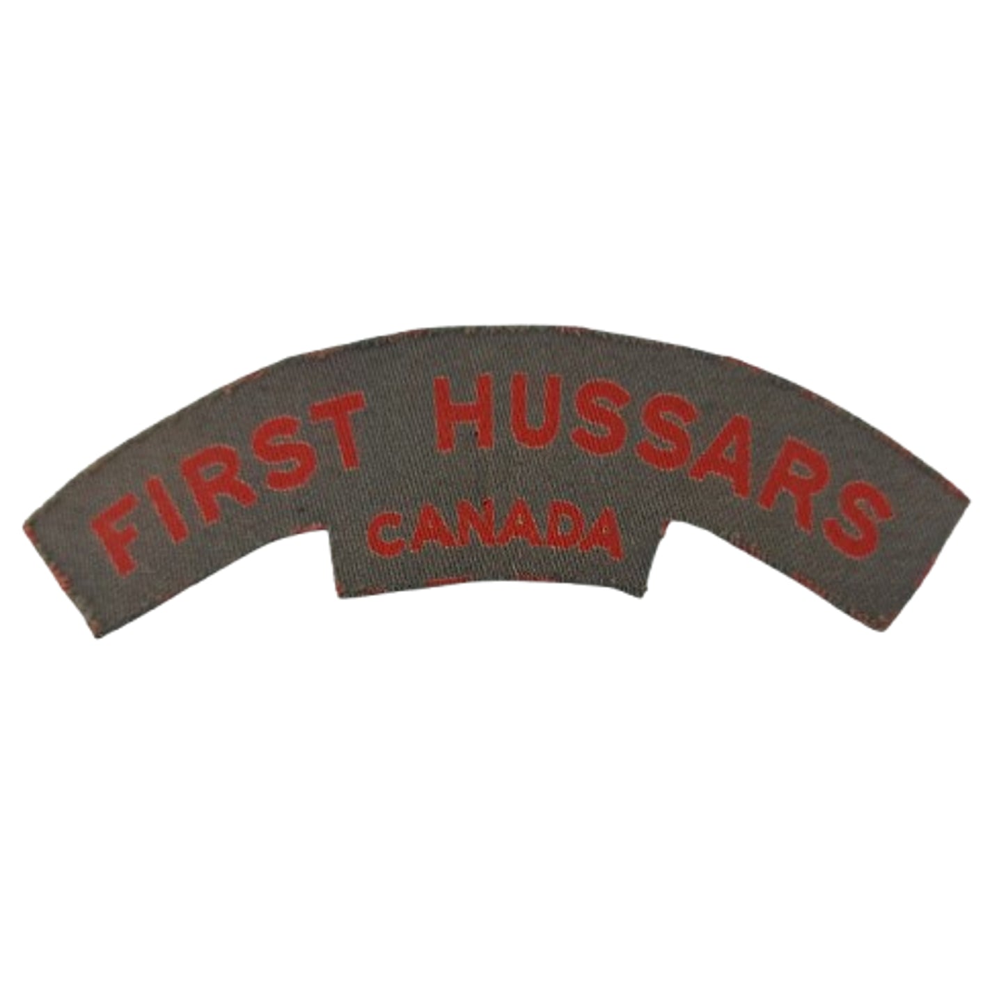 WW2 Canadian First Hussars Canada Printed Canvas Shoulder Title