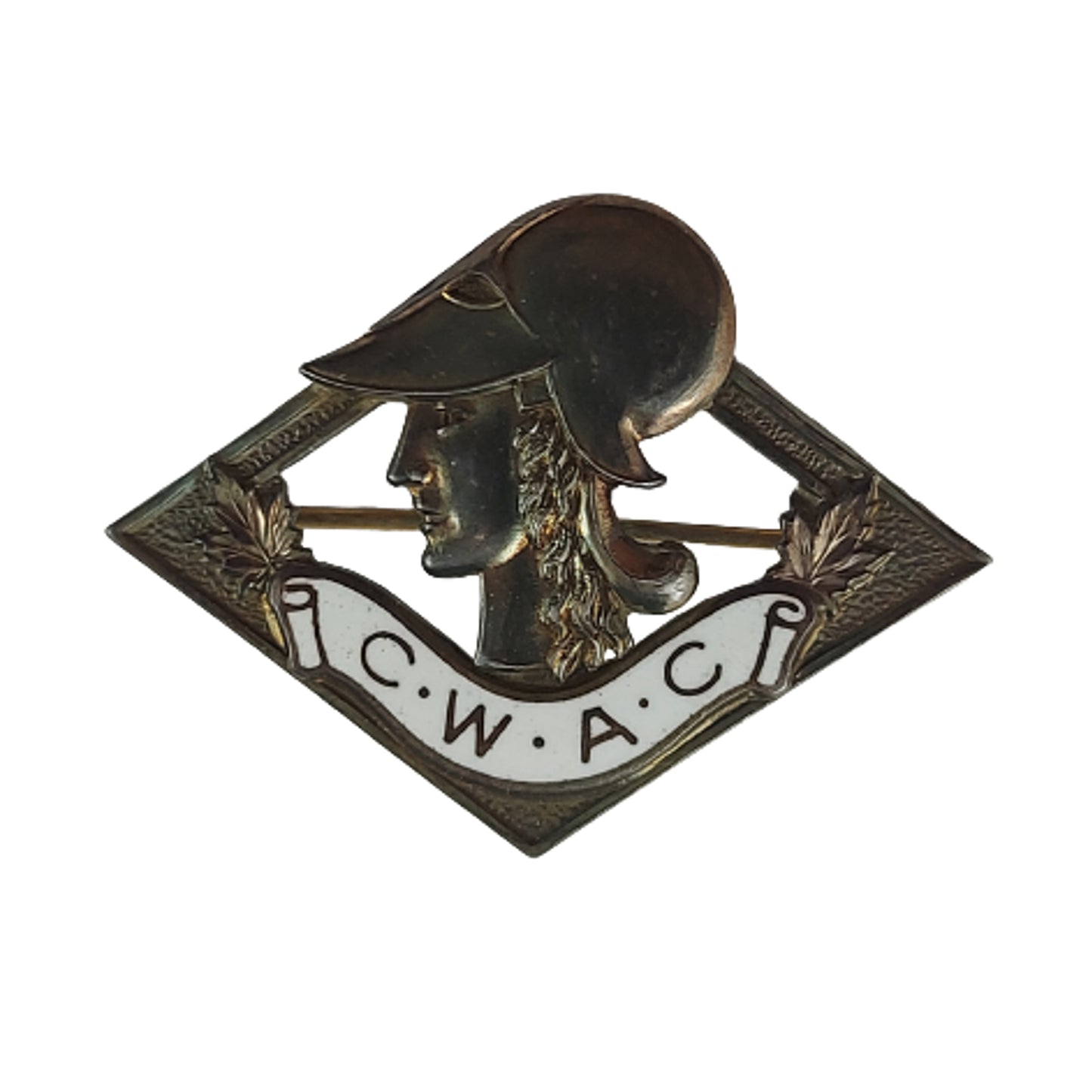 WW2 CWAC Canadian Women's Army Corps Sterling Silver Sweetheart Pin Birks -Ellis