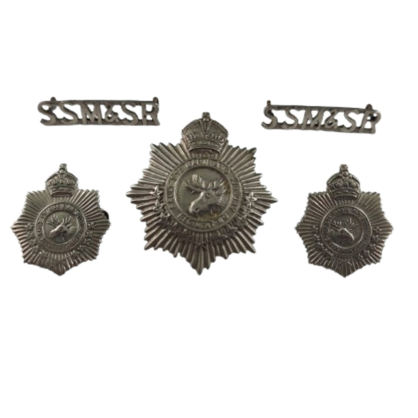 WW2 Canadian Sault Ste Marie and Sudbury Machine Gun Regiment Badge Set