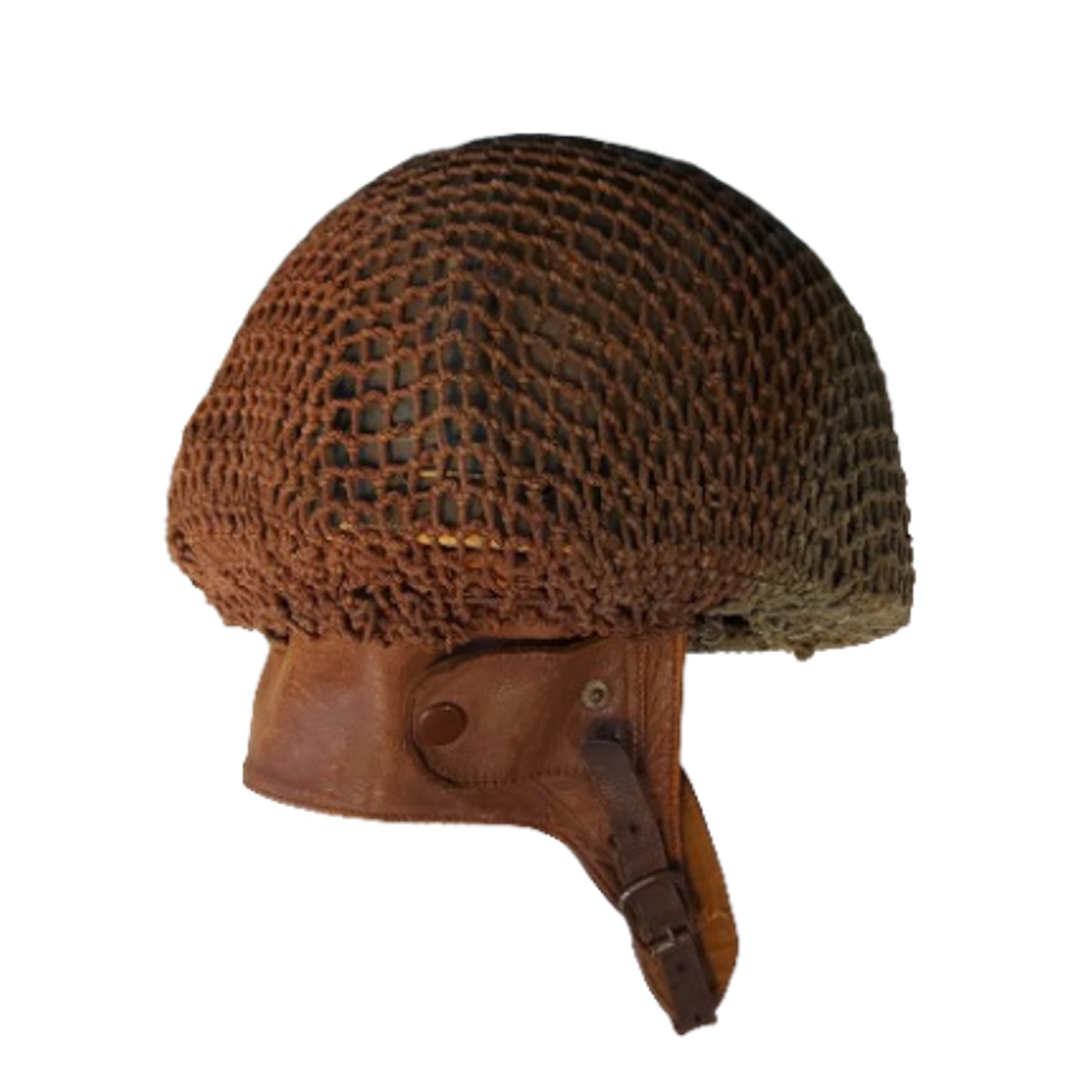 WW2 Canadian British Dispatch Riders Fiber Helmet With Camo Net