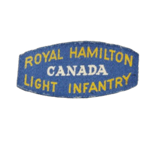 WW2 Canadian RHLI Royal Hamilton Light Infantry Printed Canvas Shoulder Title