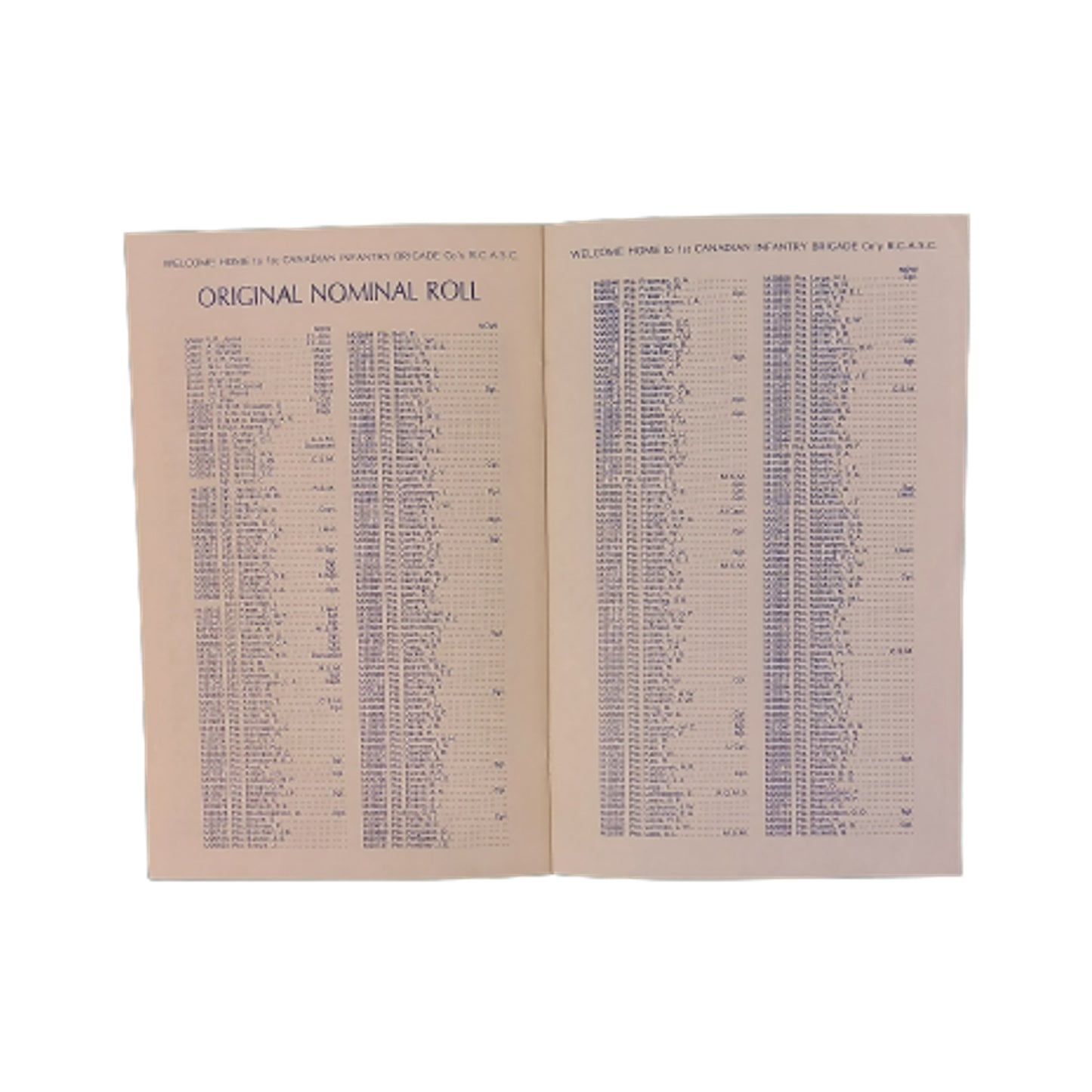 RCASC Royal Canadian Army Service Corps WW2 Welcome Home Pamphlet -Citizens Of Calgary