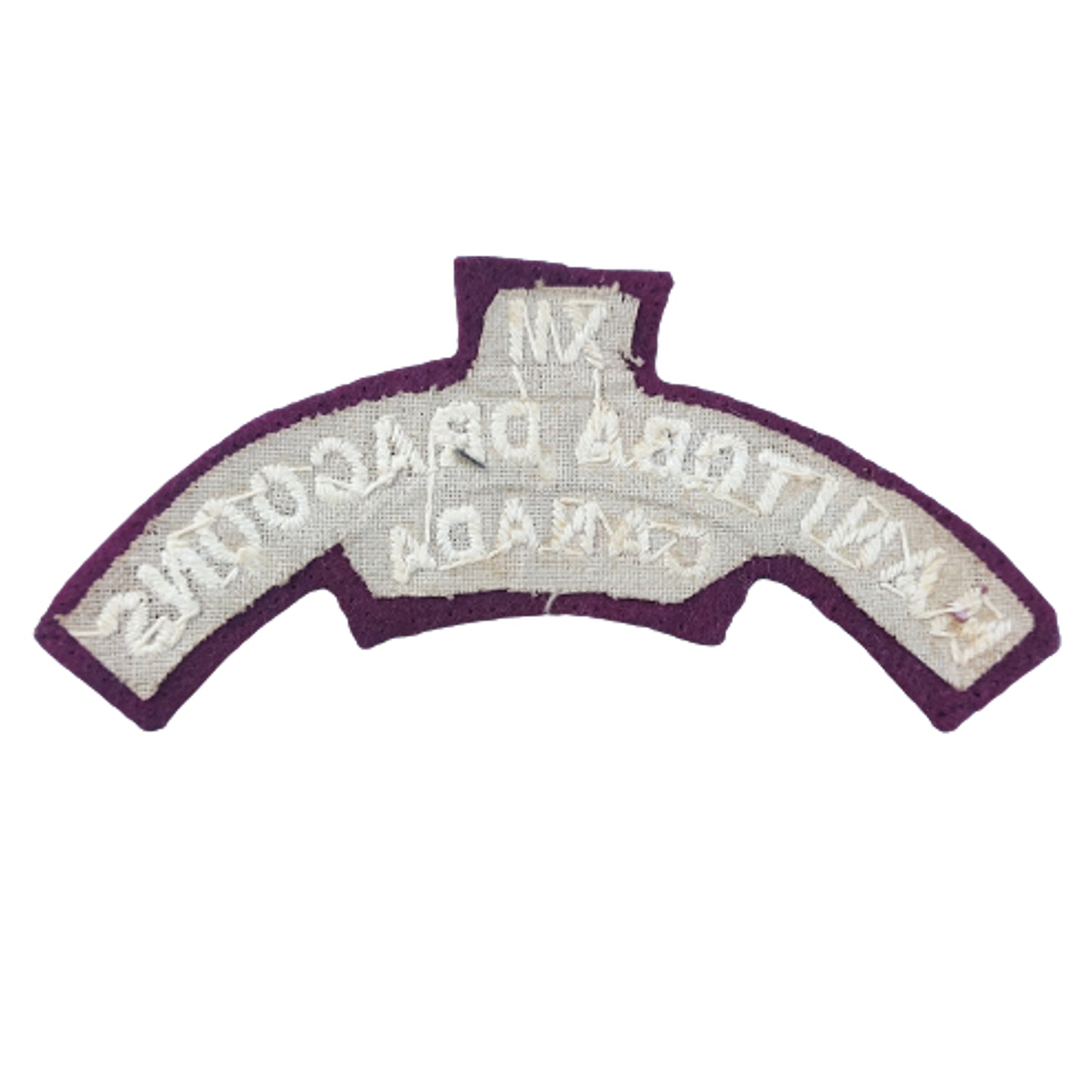 WW2 Canadian 12th Manitoba Dragoons Cloth Shoulder Title