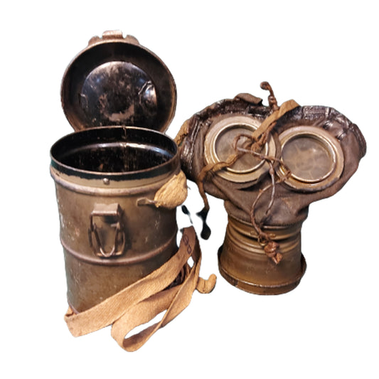 WW1 German Model 1917 Gas Mask In Named Cannister