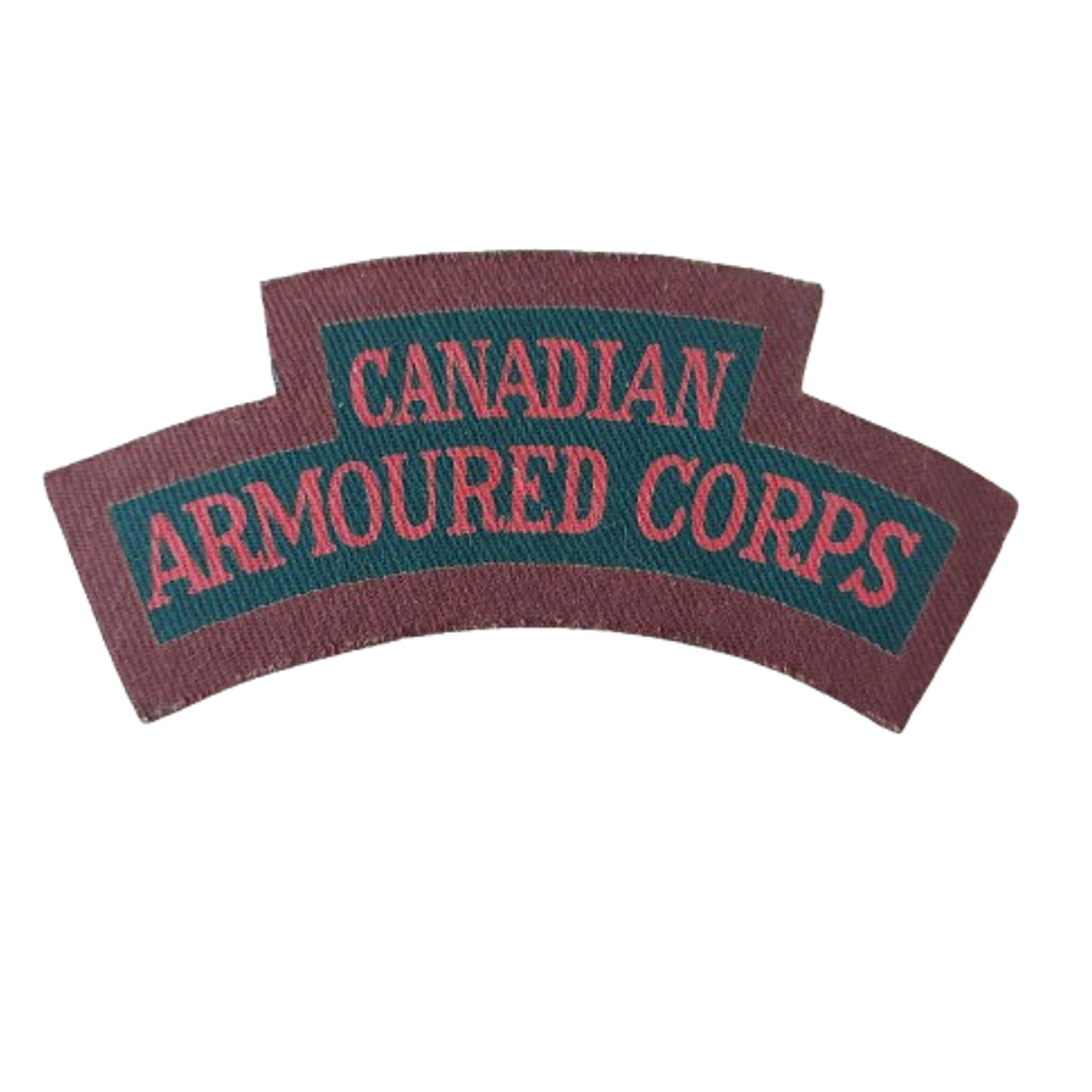 WW2 Canadian Armoured Corps Printed Canvas Shoulder Title