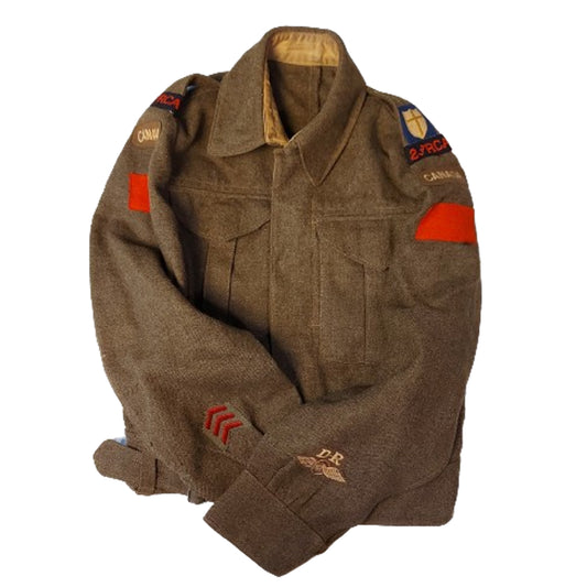 WW2 Canadian 2 LAA RCA Royal Canadian Artillery Dispatch Riders BD Battle Dress Tunic