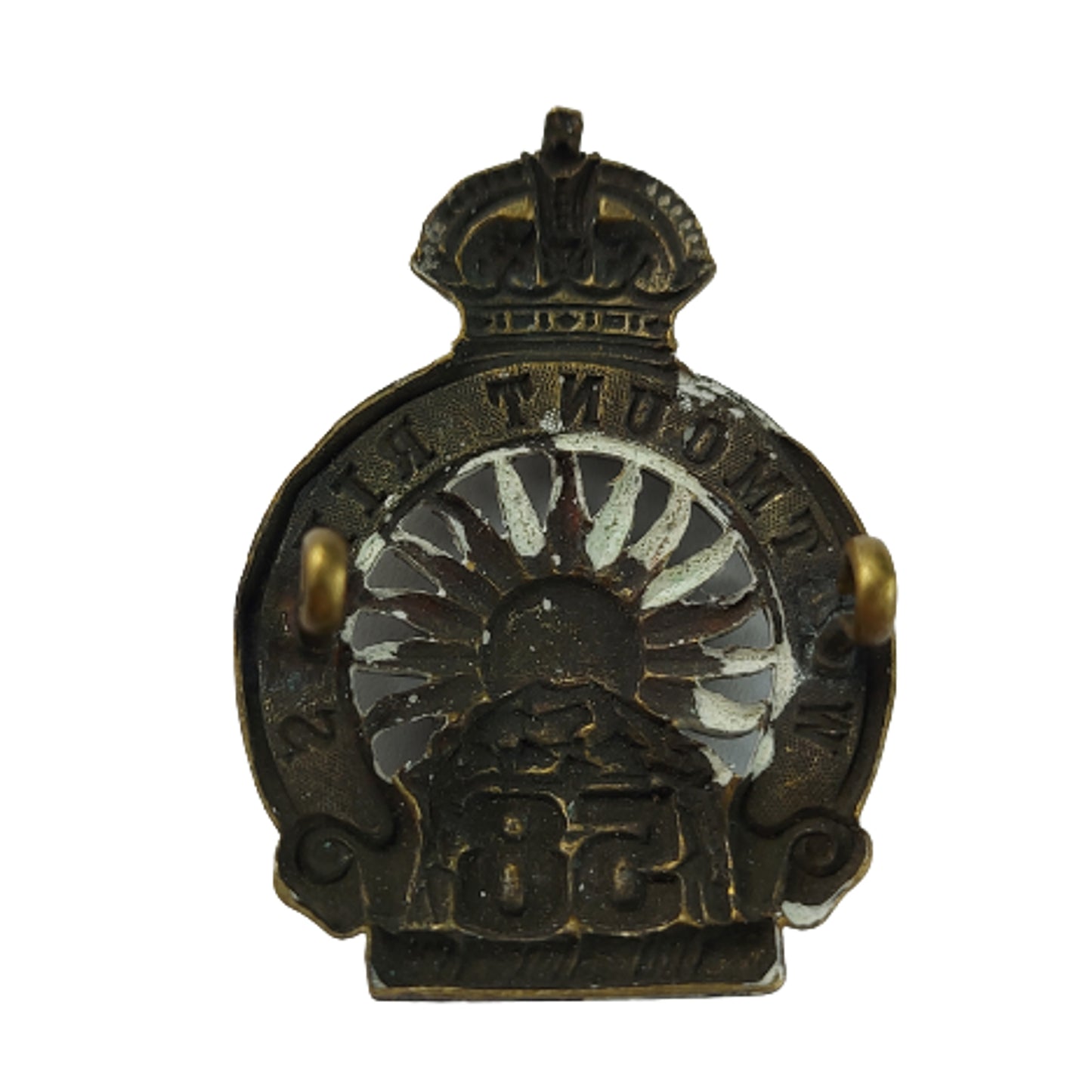 WW1 1914 Issue Canadian 58th Westmount Rifles Officer's Cap And Collar Badge Set
