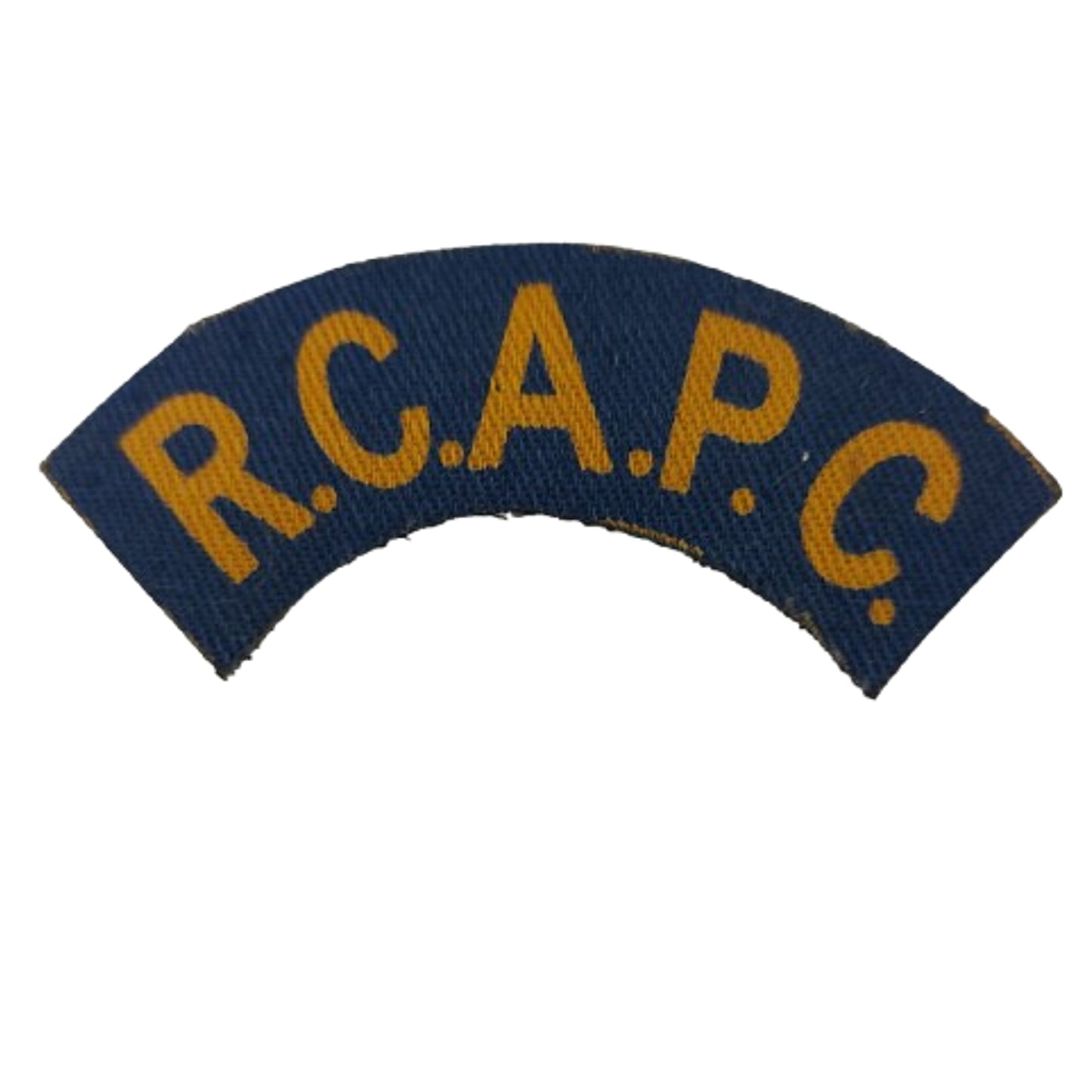 WW2 RCAPC Royal Canadian Army Pay Corps Printed Canvas Shoulder Title