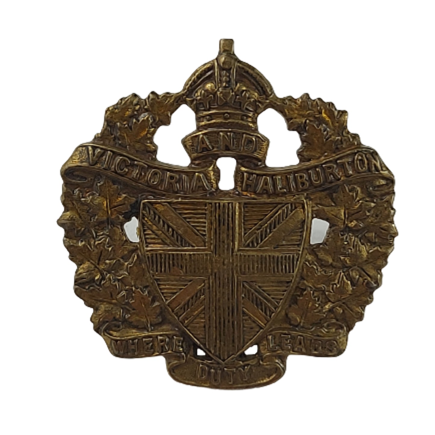 Pre-WW2 Canadian Victoria & Haliburton Regiment Collar Badge