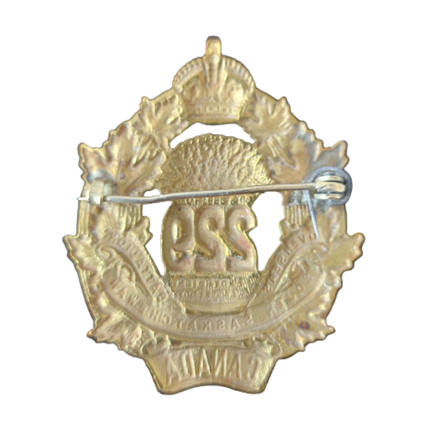 WW1 Canadian 229th Battalion Cap Badge - South Saskatchewan Regiment -Chrichtons Moose Jaw