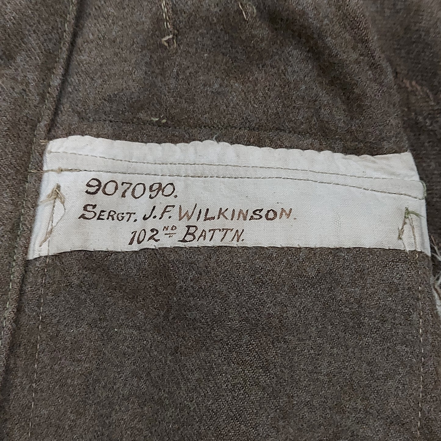 WW1 Canadian Named CEF Tunic 102nd Battalion North British Columbians
