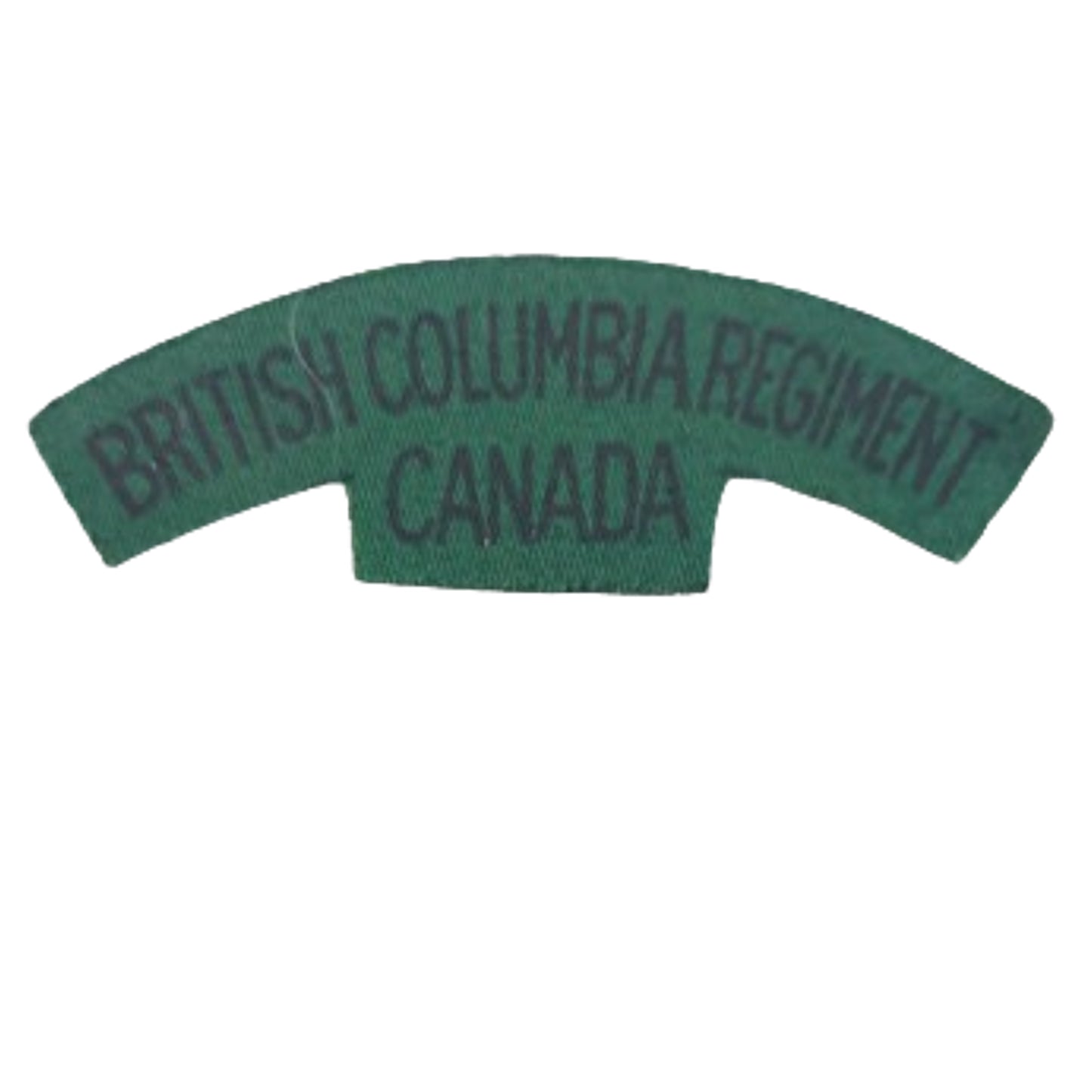 WW2 Canadian British Columbia Regiment Canada Printed Canvas Shoulder Title