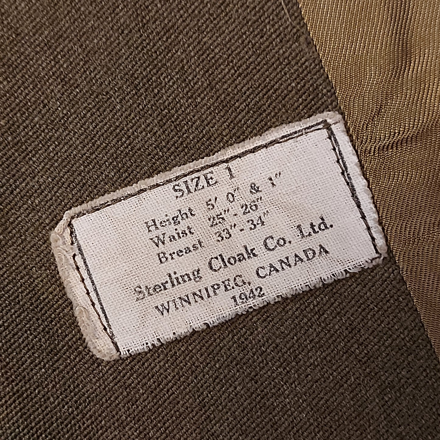 Named WW2 CWAC Canadian Women's Army Corps Tunic