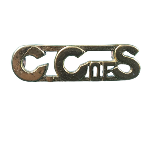 WW! Canadian Corps Of Signals Brass Shoulder Title -Scully