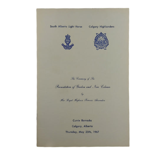 Post-WW2 Canadian 1967 Southern Alberta Light Horse -Calgary Highlanders Presentation Of Guidon And New Colors