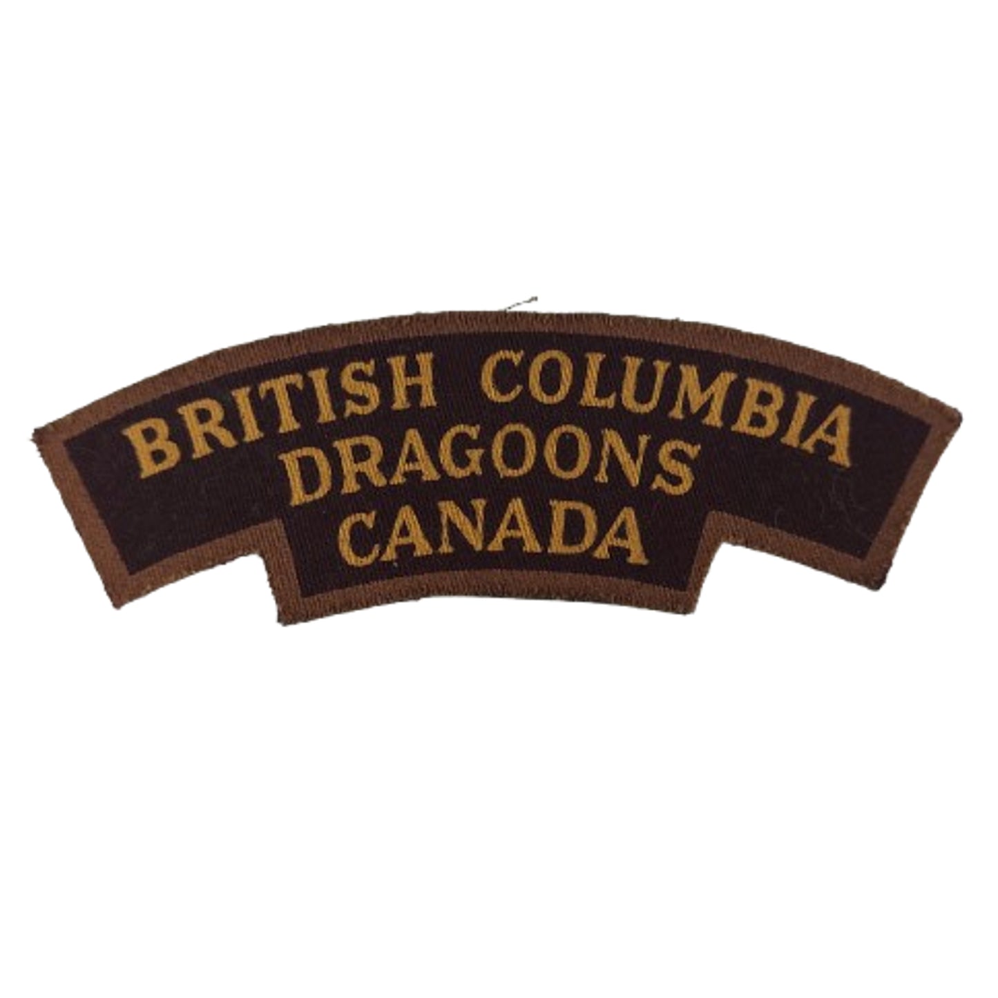 WW2 Canadian British Columbia Dragoons Printed Canvas Shoulder Title