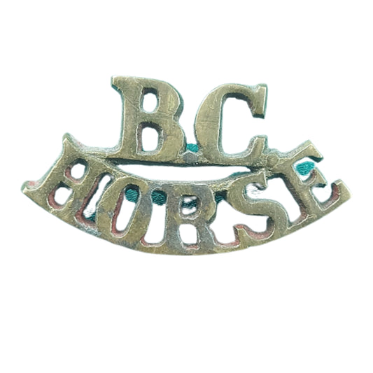 Pre-WW2 1922 5th British Columbia Horse Brass Shoulder Title