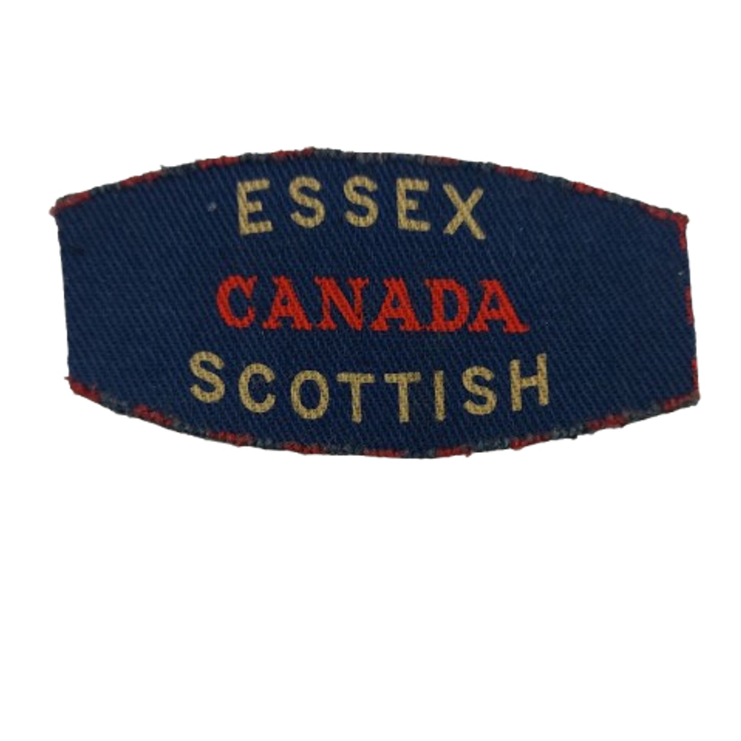 WW2 Canadian Essex Scottish Printed Canvas Shoulder Title