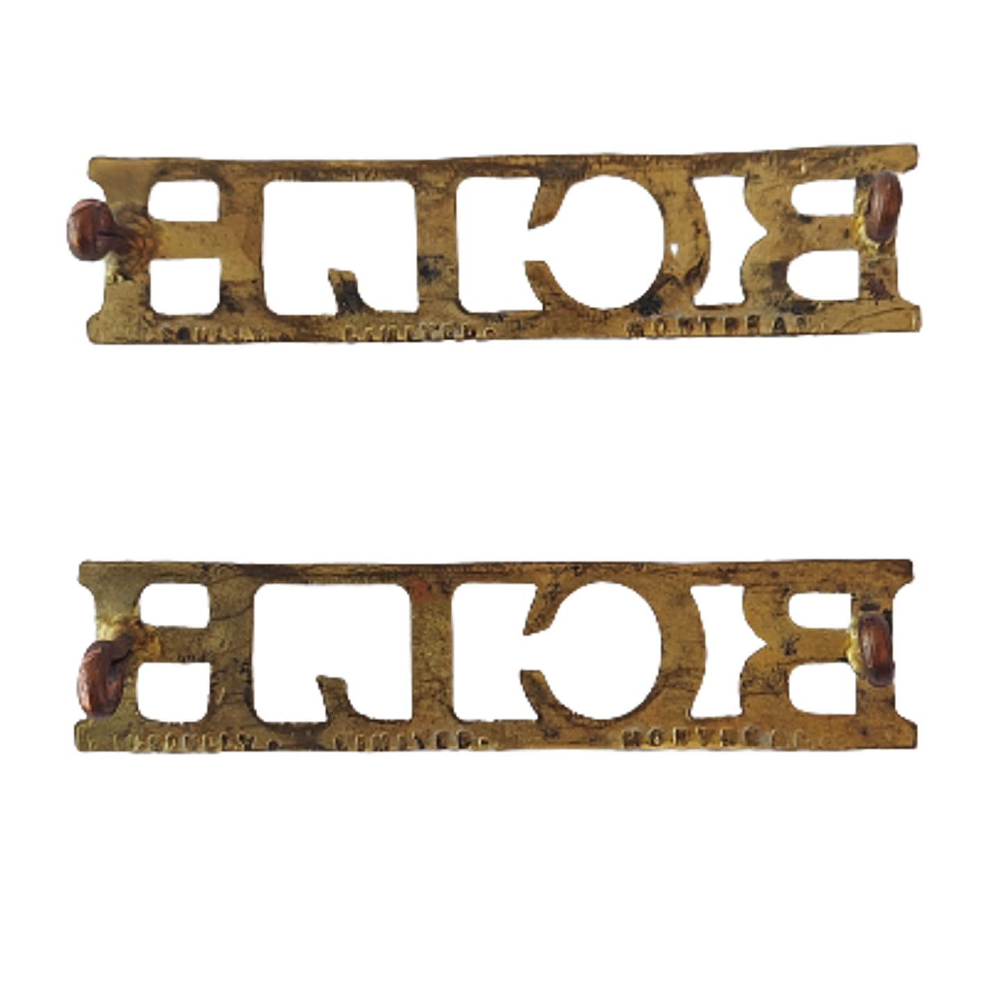 Pre-WW1 Canadian Militia 31st British Columbia Light Horse Shoulder Title Pair