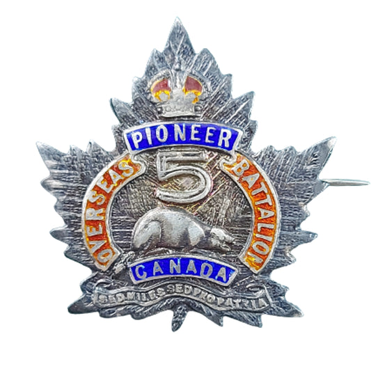 WW1 Canadian 5th Pioneer Battalion Sweetheart Badge