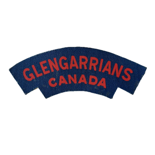 WW2 Glengarrians Canada Printed Canvas Shoulder Title