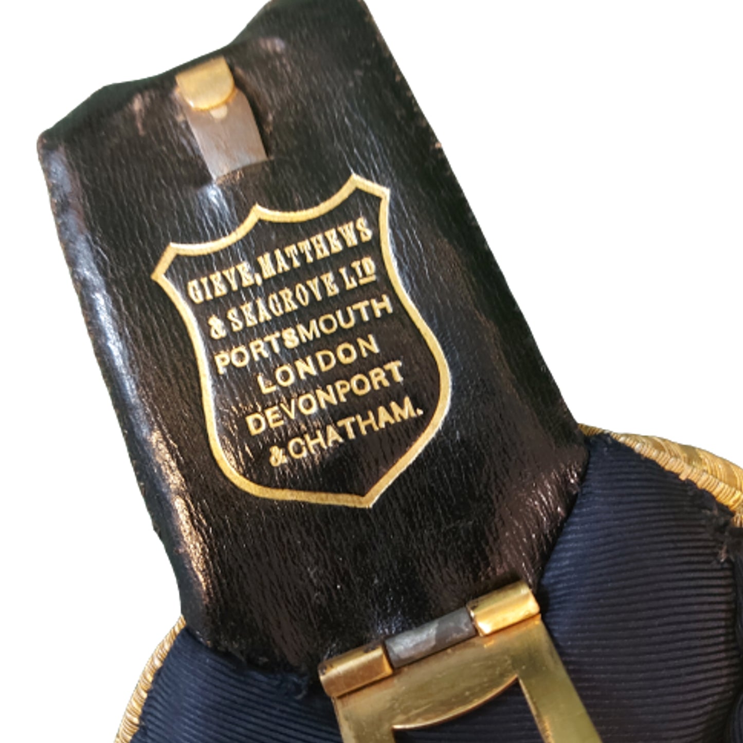 Pre-WW1 British Named And Cased 1904 -1918 RN Royal Navy Officers Epaulette And Bicorn Hat Set