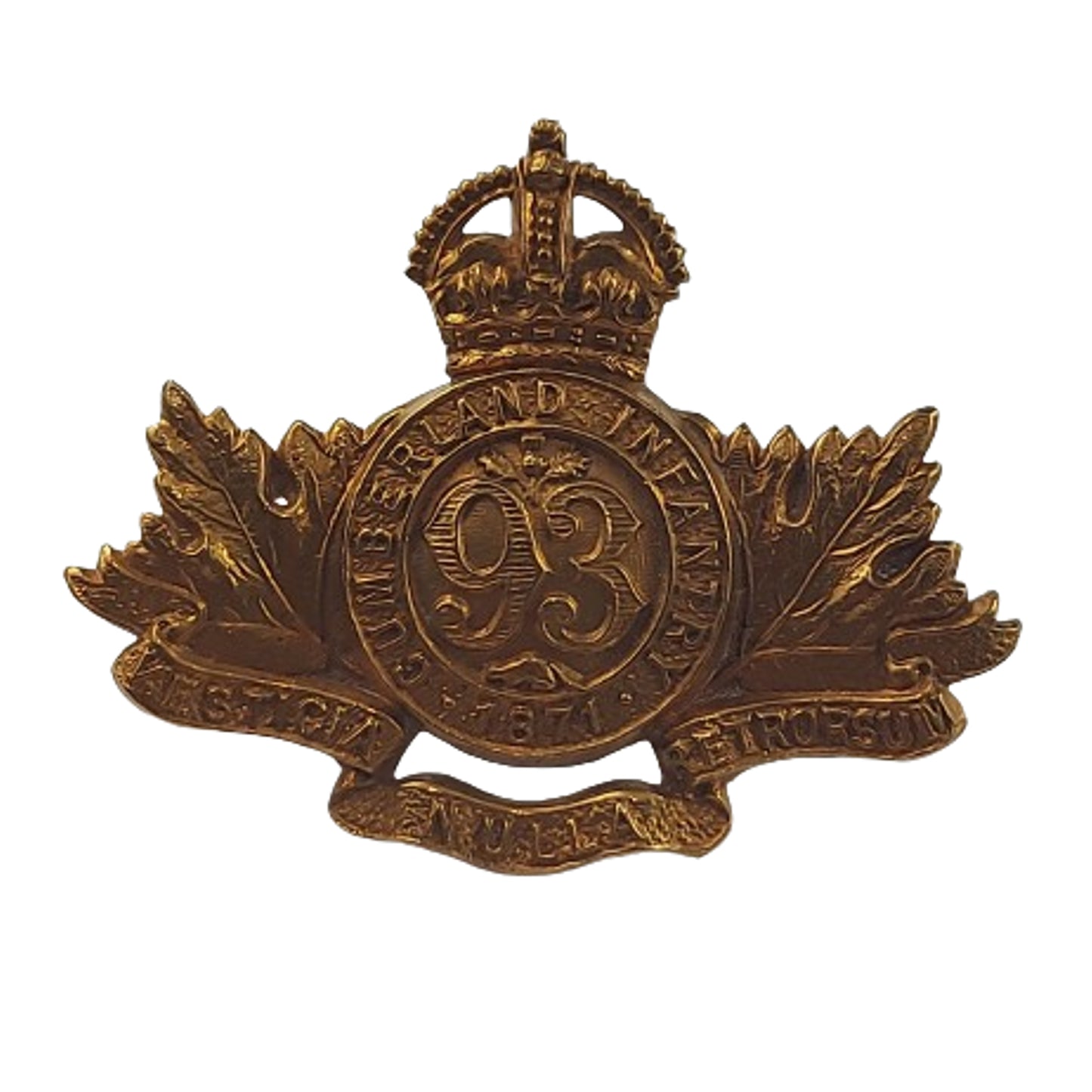 Pre-WW1 Canadian 93rd Cumberland Regiment Collar Badge