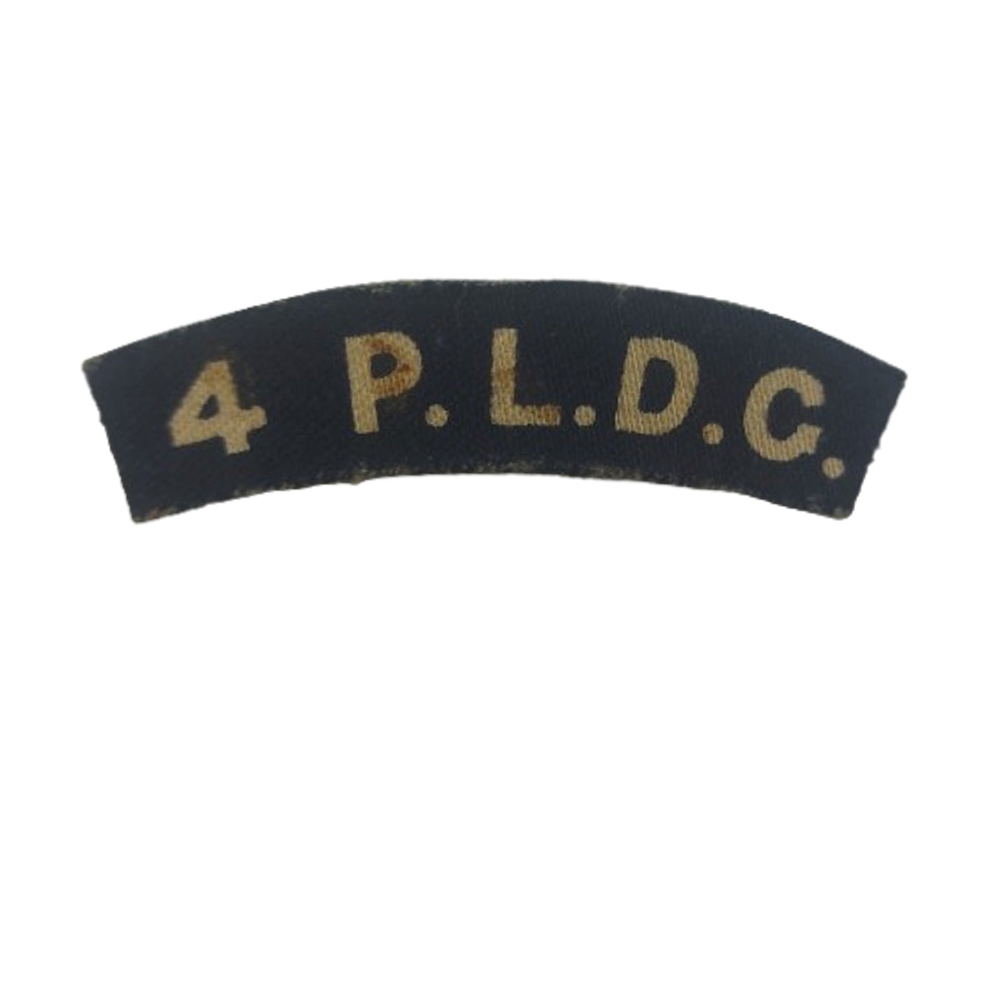 WW2 Canadian 4th PLDG Princess Louis Dragoon Guards Printed Canvas Shoulder Title