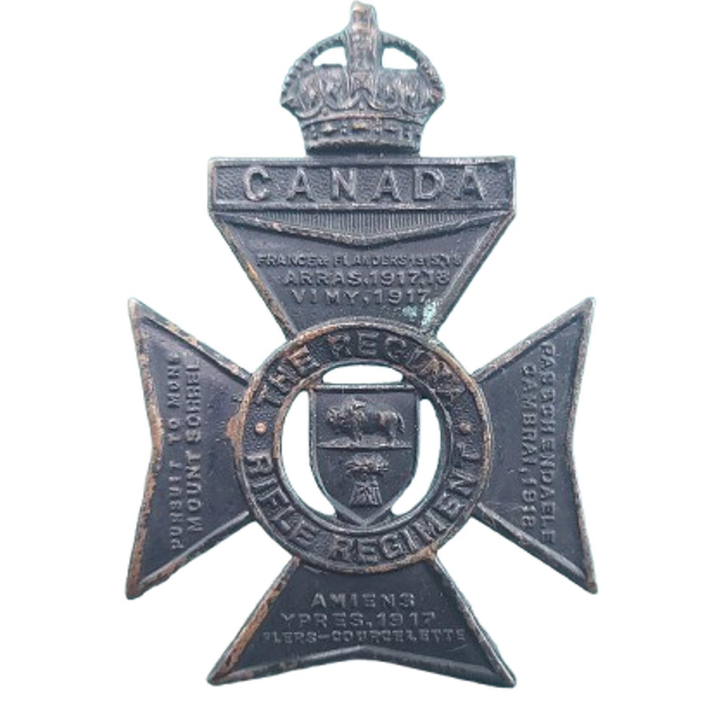 WW2 Canadian The Regina Rifles Cap Badge