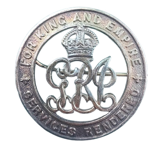 WWI Canadian For King and Empire Services Rendered Numbered Badge