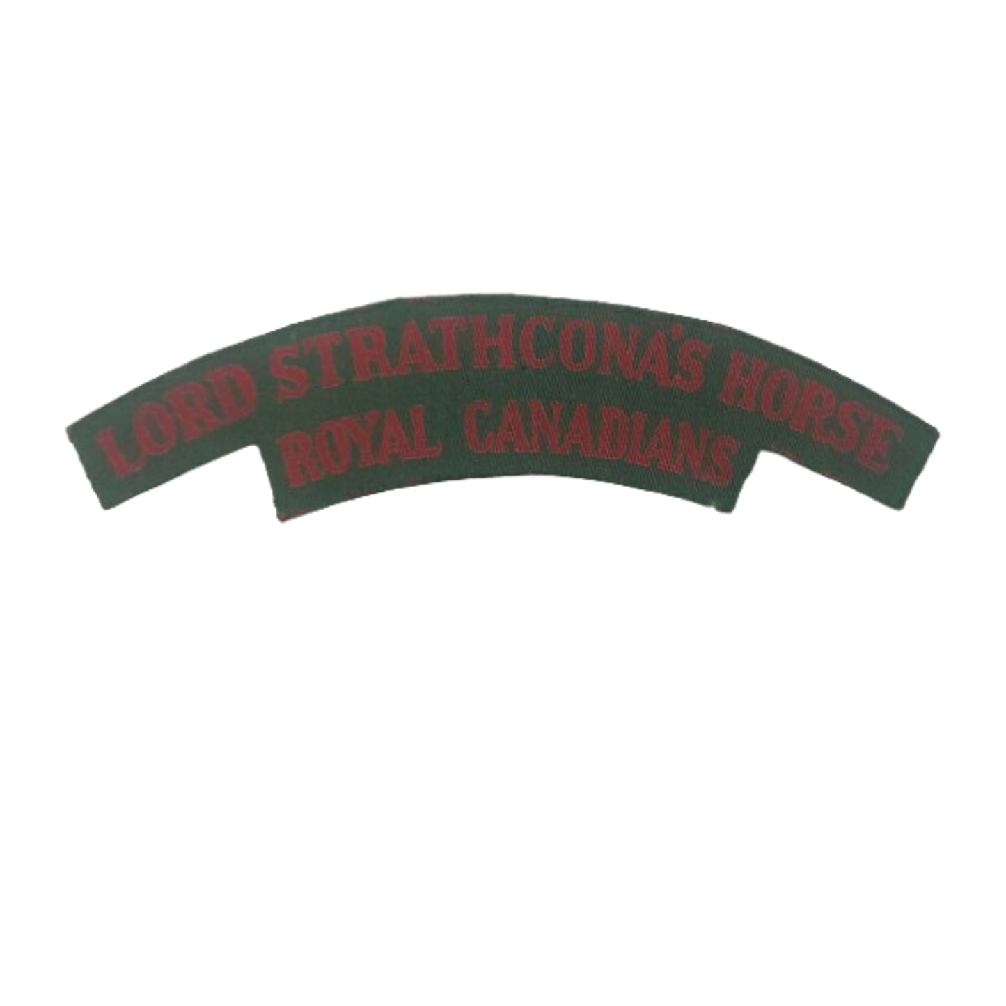 WW2 Canadian Lord Strathcona's Horse Royal Canadians Printed Canvas Shoulder Title