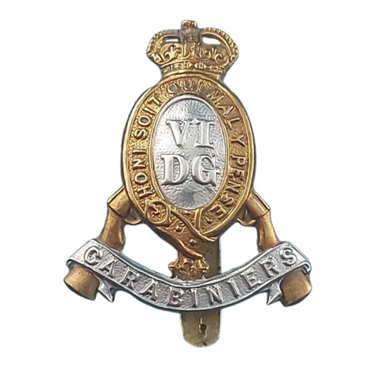 WW2 British 6th Dragoon Guards Carabiniers Officer's Cap Badge
