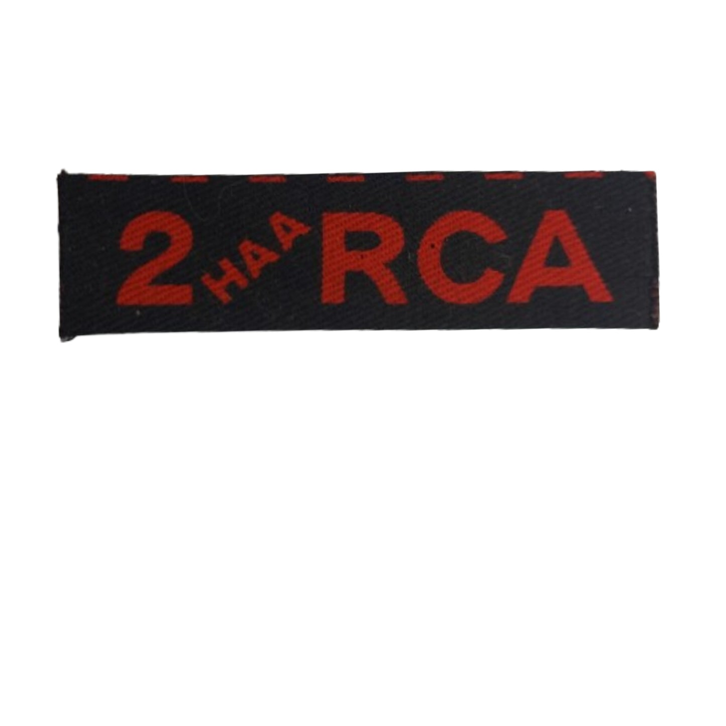 WW1 Canadian 2HAA RCA Royal Canadian Artillery Printed Canvas Shoulder Title