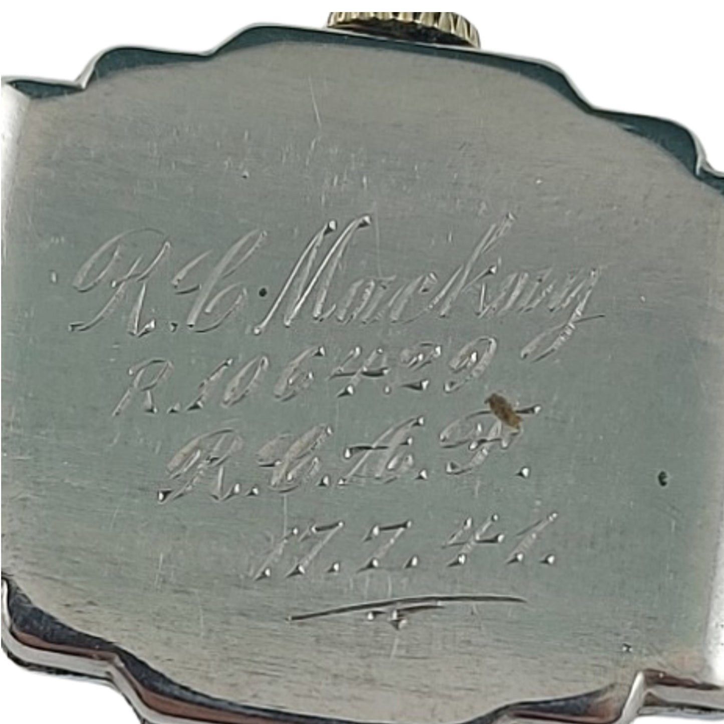 WW2 Canadian Name Engraved RCAF Royal Canadian Air Force Wrist Watch -1941