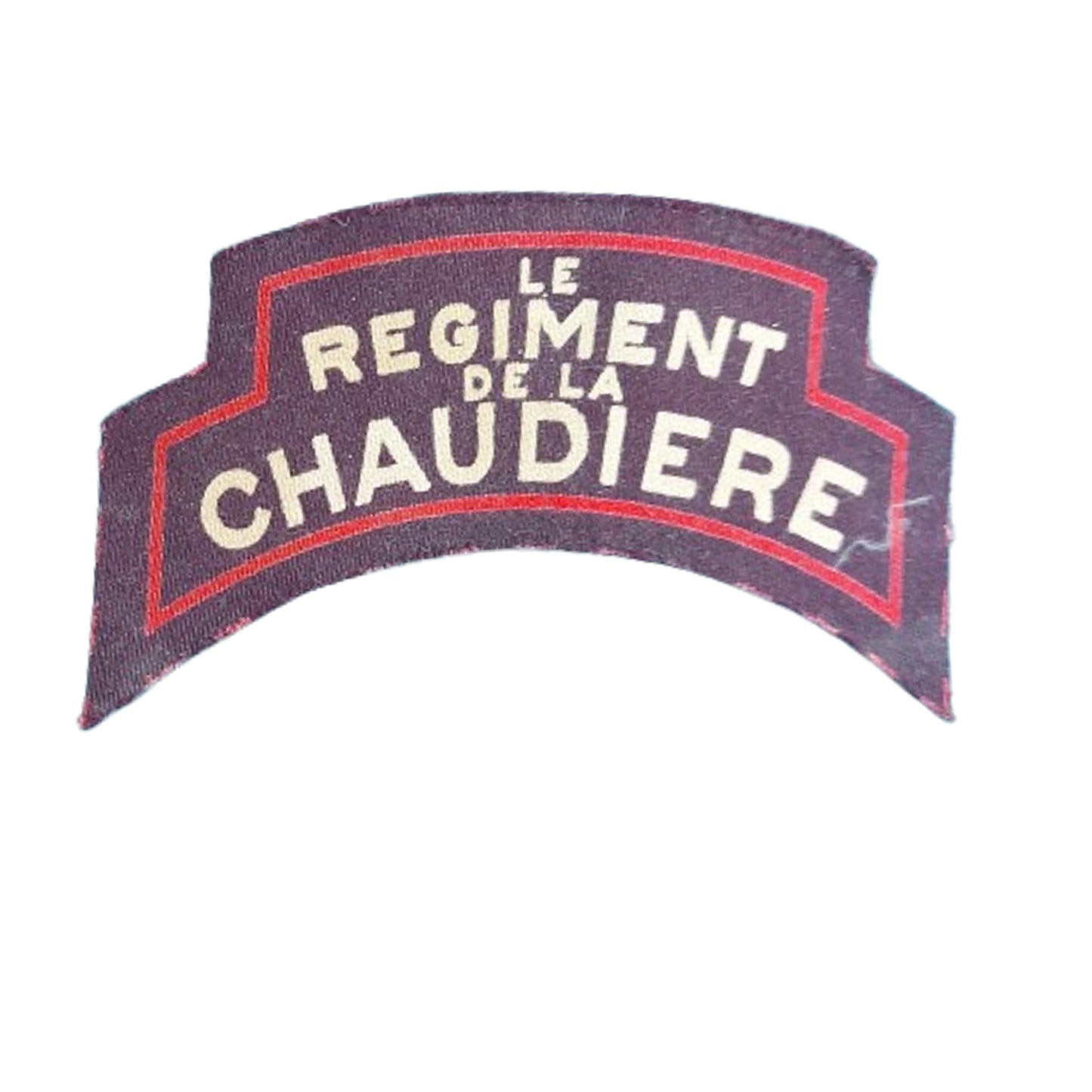 WW2 Canadian Le Regiment De La Chaudiere Printed Canvas Shoulder Title