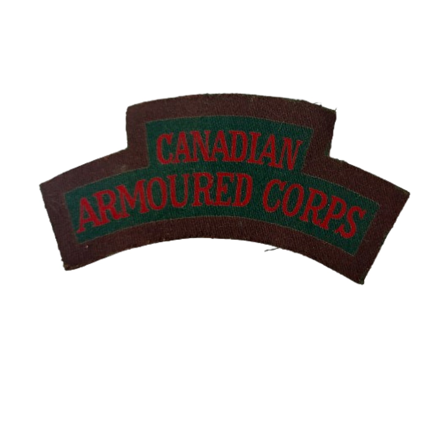 WW2 Canadian Armoured Corps Printed Canvas Shoulder Title
