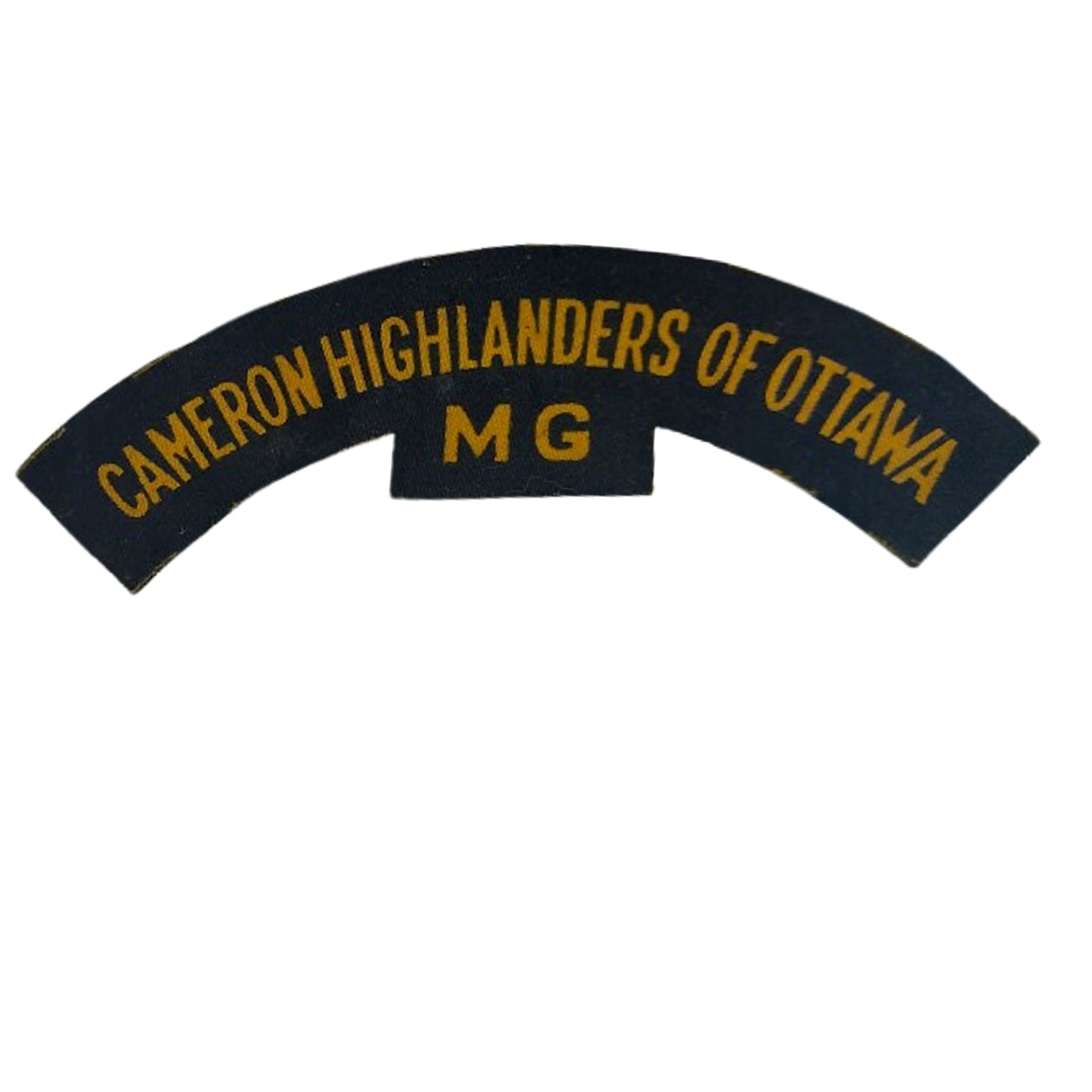 WW2 Canadian Cameron Highlanders Of Ottawa M.G. Machine Gun Printed Canvas Shoulder Title