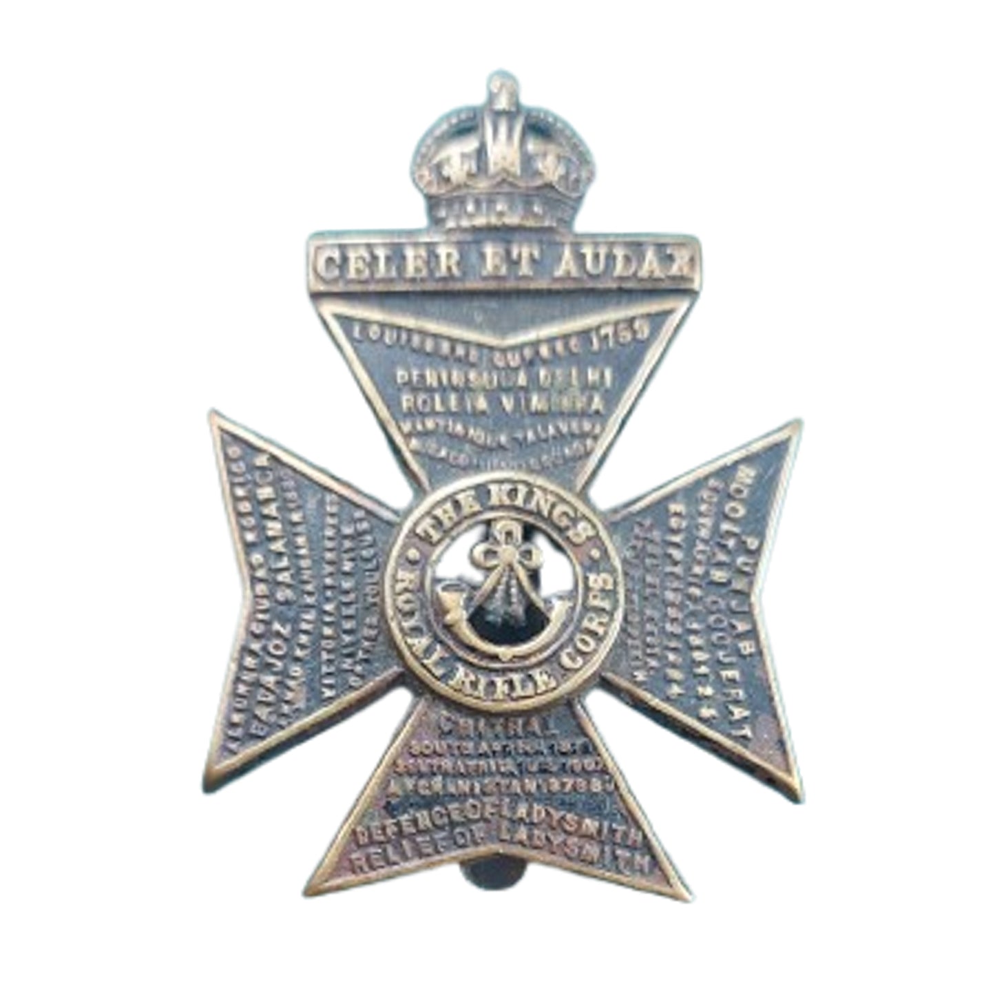 WW2 British KRRC Kings Royal Rifle Corps Cap Badge