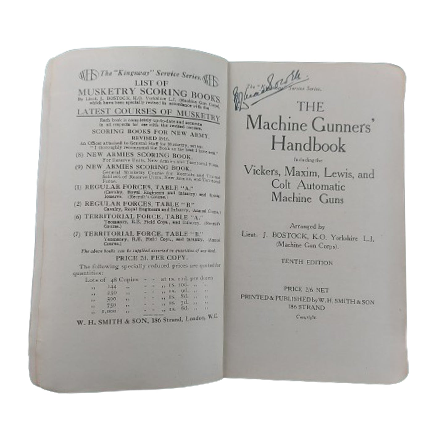 WW1 British Named Machine Gunners' Handbook
