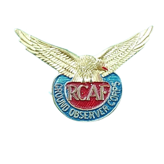 WW2 Post-WW2 Canadian RCAF Ground Observer Corps Lapel Pin
