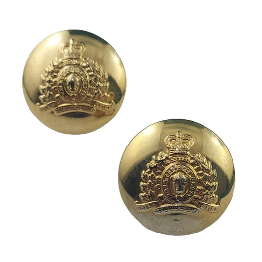 QEII RCMP Royal Canadian Mounted Police Tunic Button Pair -Scully Montreal