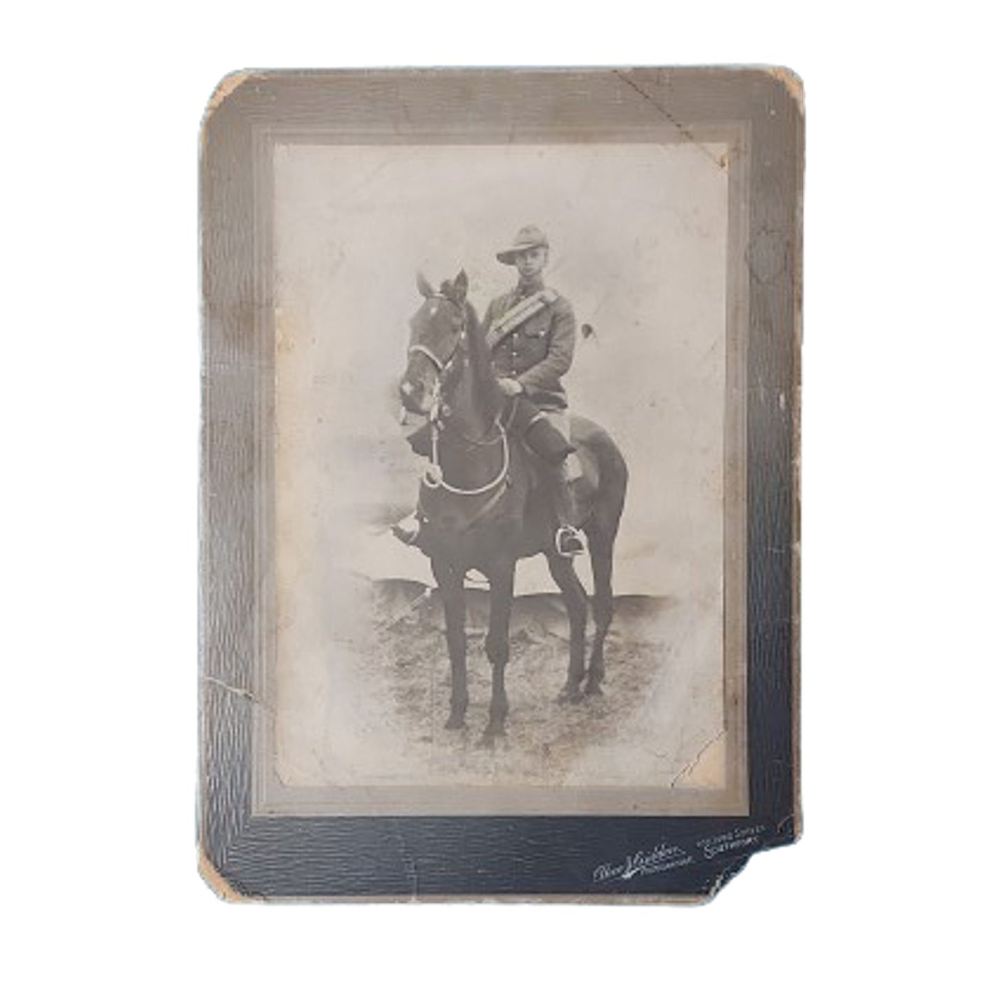 Pre-WW1 British Cavalry Trooper Photo On Matte Board
