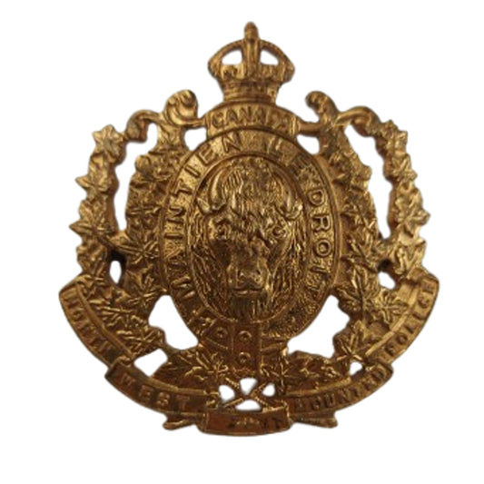 Post-WW2 Canadian 1973 RNWMP Royal North West Mounted Police Commemorative Cap Badge