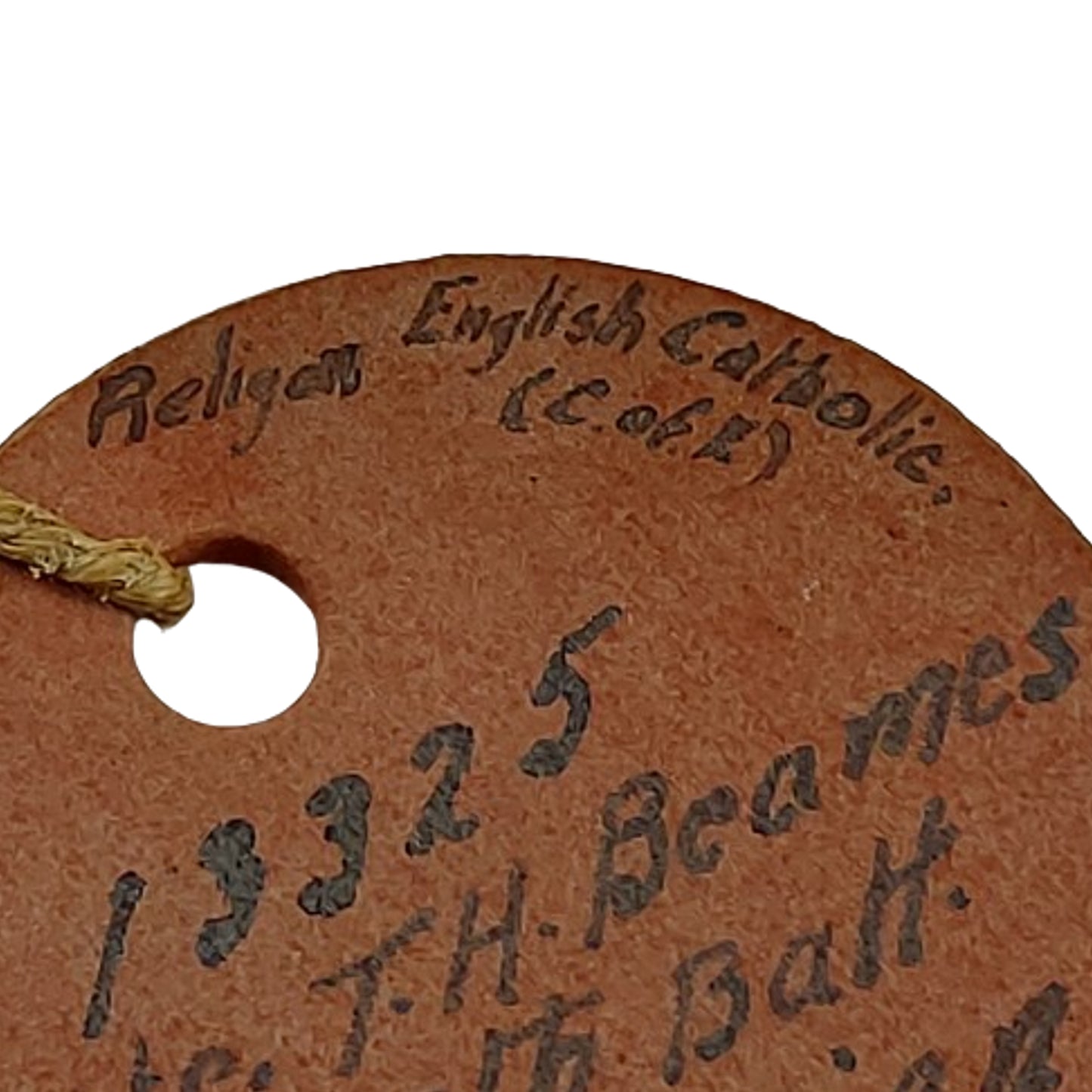 WW1 Canadian Hand Written I.D. Tag -5th Battalion